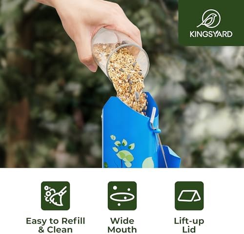 Kingsyard Metal Bird Feeders for Outdoors Hanging, Tube Bird Feeder