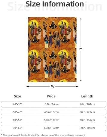 Black Women Fleece Throw Blanket Ultra Soft Cozy Ethnic African American Decorative Flannel Blanket for Home Bed Couch Chair Travel 60x50in