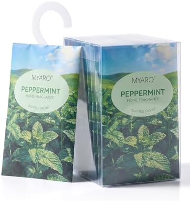 MYARO 12Pcs Mint Sachets Hanging Car Air Freshener, Closet Deodorizer
