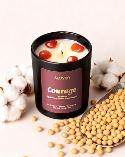 AOOVOO Crystal HEAL Candles Set - 4 Pack Candles for Home Scented
