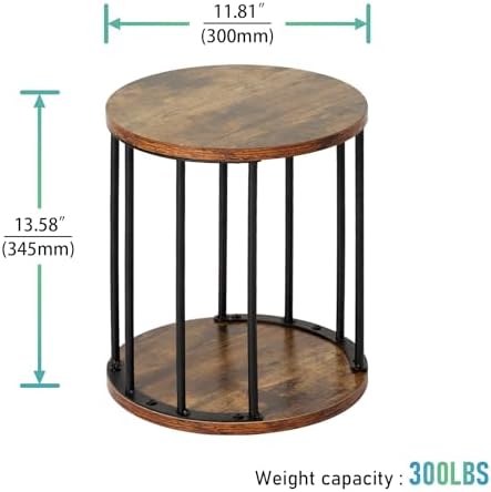 HDANI Small Round Wooden Step Stool for Kids Adults, 300lbs Load Capacity Garden Stool, Non-Slip Small Stool for Plant Stand, Kitchen, Bathroom and Bedroom,Brown