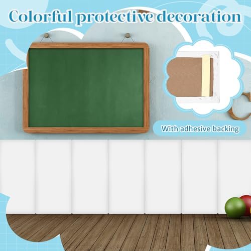 Hahafelt 8 Pack Wall Padding Headboard 15.75" x 7.87" x 1.18" White