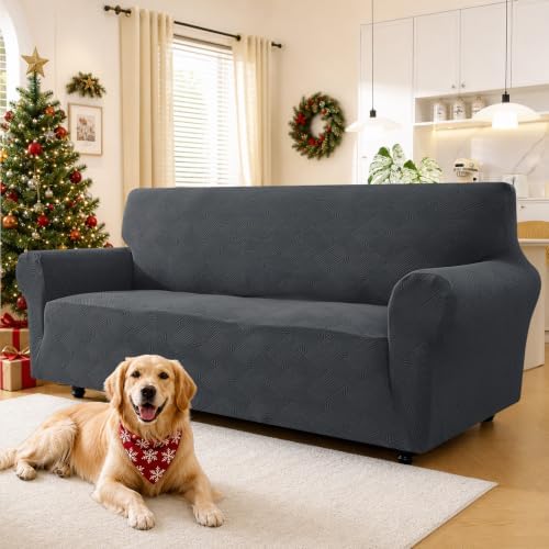 XINEAGE Loveseat Slipcover Pet Friendly, Stretch Couch Cover,Dark Gray