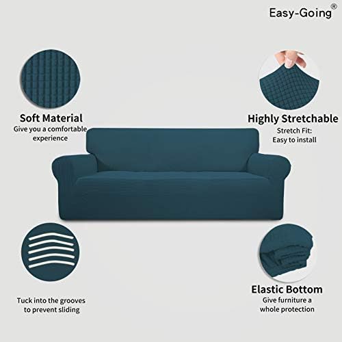 Easy-Going Stretch Couch Covers for Sofa Washable Large Deep Teal
