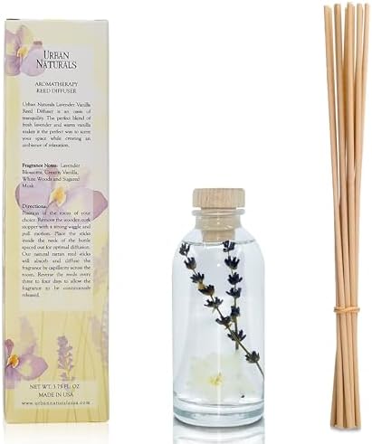 Urban Naturals Reed Diffuser Set, Lavender Vanilla - Bathroom Shelf Décor