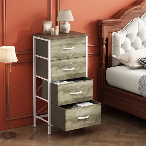 Sweetcrispy 4 Drawer Dresser, Tall Storage Cabinet for Bedroom and Closet