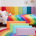 8 Pack Wall Padding Headboard 19.69" x 7.87" x 1.18" Rainbow Colors