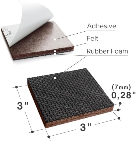 X-PROTECTOR Non Slip Furniture Pads – 12 Premium Furniture Grippers 3"!