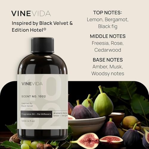 VINEVIDA [4 Fl Oz] Hotel Diffuser Oil - Scent No.1002 Inspired by 5-Star Hotel | Waterless Cold Air Scent Refill | Diffuser Essential Oils - Home Luxury Scents