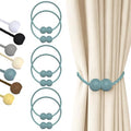 Hion Magnetic Curtain Tiebacks Blue 6pcs, Curtain Holdbacks Hooks Holders