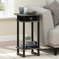 Furinno Turn-N-Tube Toolless 3-Tier Side Table with Storage Bin, Grey Oak