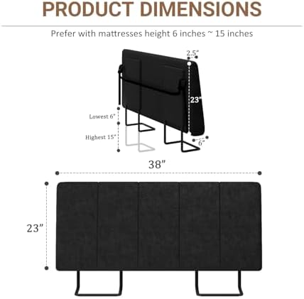 Twin Size Headboard Only-No Assembly Required, Black