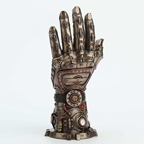 Veronese Design 10 Inch Steampunk Gauntlet of Goodwill Resin Sculpture Cold Cast Bronze Finish