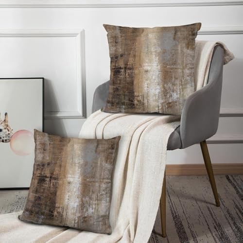 Throw Pillow Covers for Couch, 20x20 Inch, Set of 2, Taupe