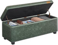 VASAGLE Storage Ottoman Bench with Stitching, PU Leather, Entryway Bedroom