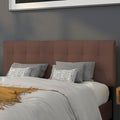 EMMA + OLIVER Dark Brown Queen Quilted Tufted Headboard