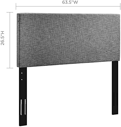 Modway Taylor Full/Queen Upholstered Linen Fabric Headboard, Light Gray