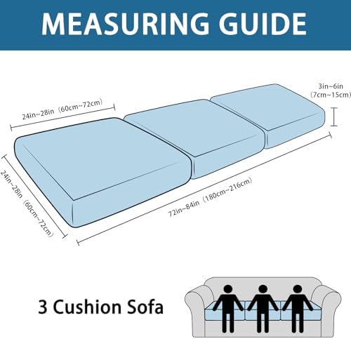 Couch Cushion Covers Leather-Look 3PC Stretch Sofa Seat Slipcover Sets for Living Room Individual Sofa Cushion Cover Couch Seat Protectors, Pet-Friendly, Non-Slip, Easy Fit - Coffee