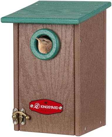 Kingsyard Wren Bird House with Predator Guard, Recycled Poly Lumber