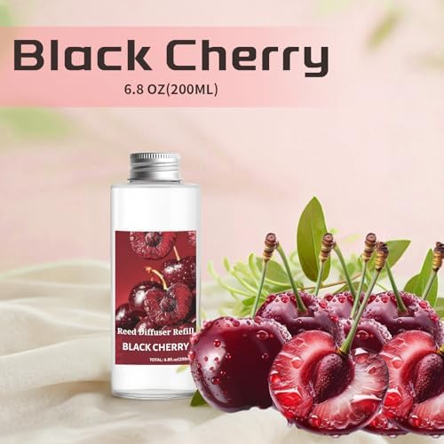 STRN Reed Diffuser Oil Refill, Black Cherry Scented Diffuser 6.8 Fl Oz