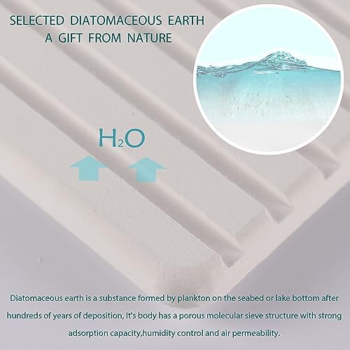 NiuYichee 2 PCS Water Absorbent diatomite Coasters, 9.5" x 5.5" Water Absorbing Stone Tray for Sink, Stone Drying mat for Kitchen Counter, Stone soap Tray Used for Hand Soaps & toiletries & Plants