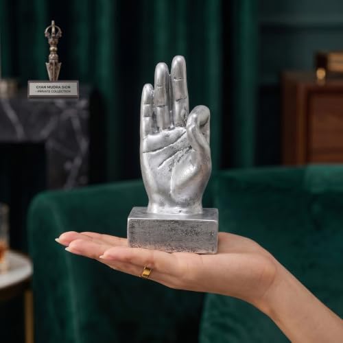 Nice purchase Hand Finger Gesture Desk Statues Fingers Sculpture Creative Home Living Room Cabinet Shelf Decoration (OK Gesture in Silver)