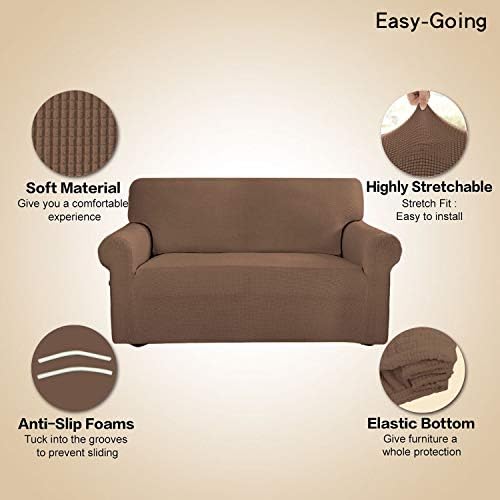 Easy-Going Stretch Oversized Sofa Couch Slipcover Washable Brown