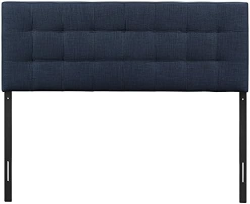 Modway Lily Tufted Linen Fabric Upholstered Queen Headboard in Navy