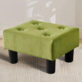 Small Foot Stool Ottoman, Velvet Footstool Ottoman Foot Rest for Couch, Rectangle Footstools and Ottomans Small for Living Room, Entryway and Bedroom (Olive Green)