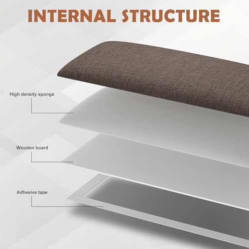 IFNOW Wall Mounted Headboard, Peel and Stick Panels, Brown, King