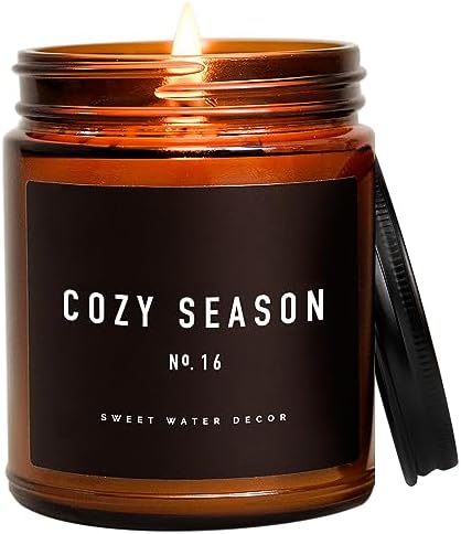 Sweet Water Decor Cozy Season Candle, Winter & Fall Scents, 9oz Glass Jar
