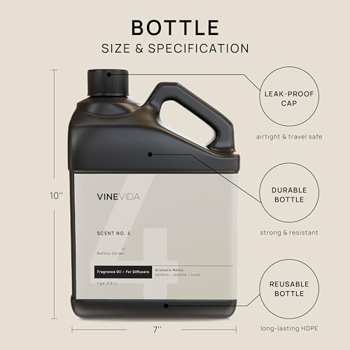 VINEVIDA [128 Fl Oz] Bamboo Garden Fragrance Oil for Cold Air Diffusers, Essential Oils for Diffuser Oil Refill & Air Freshener Room Spray
