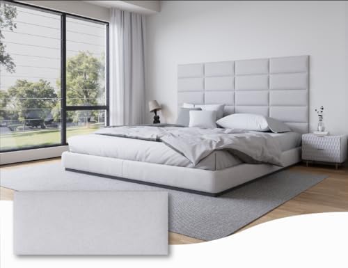 Peel and Stick Upholstered Headboard Queen Size, 9 Panels