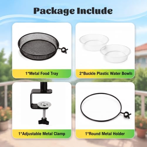 Deck Bird Feeders Platform Bird Feeder Deck Mount Bird Bath Spa for Dual Use Deck Flower Stand Flower Pot Great for Attracting Birds Detachable and Adjustable Heavy Duty Sturdy Steel,Bronze