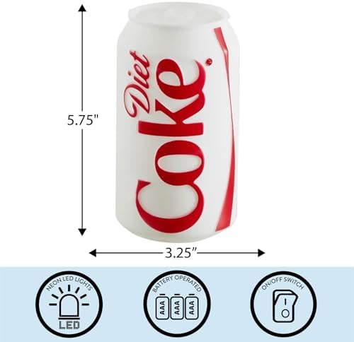 Diet Coke Squishy Night Light 5.7" LED Soft Mood Lamp for Decor, Kids Bedrooms, Collectors & Gift Giving