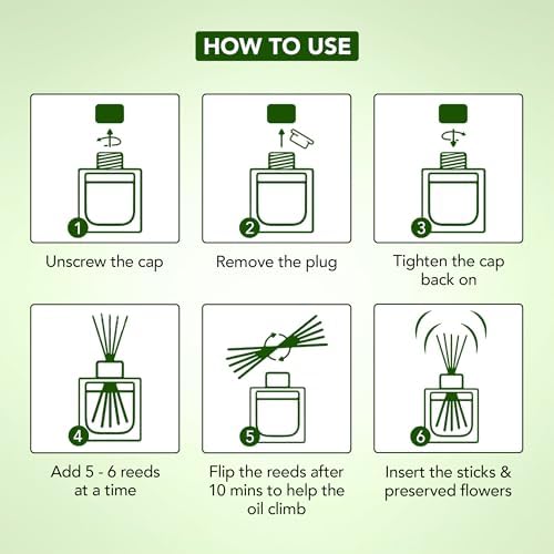 Majestic Pure Citronella, Eucalyptus & Lemongrass Reed Diffuser for Home, Bathroom & Office | Natural Aromatherapy Air Freshener with Reed Sticks & Dried Flower 3.4 fl oz