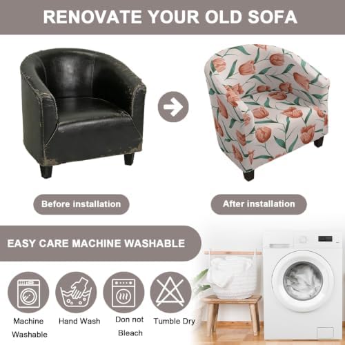 Eco-Ancheng Club Chair Slipcover Tub Chair Cover Stretch Armchair Covers