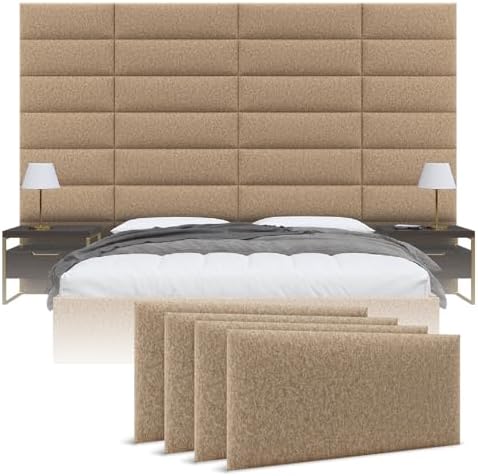 Vänt Wall Mounted Headboard Panels, King/Twin, Faux Merino Wool Camel