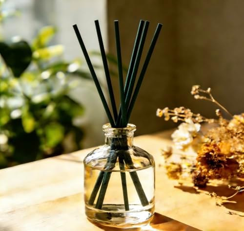 10inch Mystical Forest Green Reed Diffuser Sticks – 60Pcs Fiber Reed Diffuser Sticks for Aromatherapy Oil, Long-Lasting Scent Throw in Home, Bedroom & Office