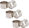 ITOS365 Handmade Round Hammered Silver Napkin Rings Holder for Dinning Table Parties Everyday, Set of 6