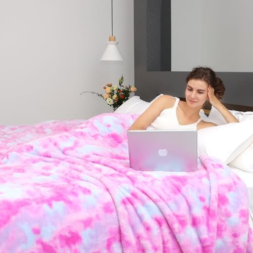 MUGD Lightweight Blanket Fleece Big Blanket Fuzzy Throw Blanket for Bed Queen Size