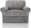 Sofa Cover 2 Pieces T Cushion Chair Covers with Arms Super Stretch Chair Slipcover for Living Room,Slip Cover Anti Slip Armchair Furniture Protector Pet Universal(Light Gray, 1 Cushion)