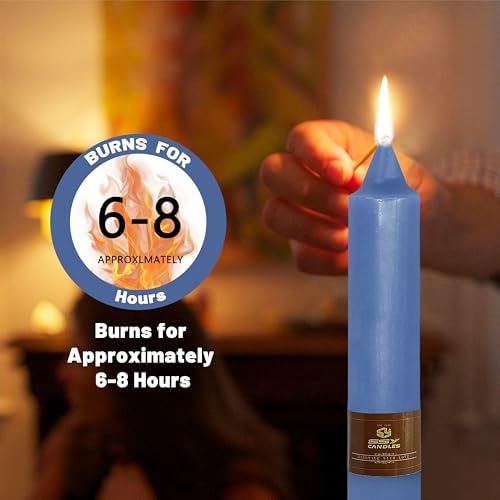 NJAO HOO Dark Blue Short Taper Candle 7 Inch Candlesticks Unscented Dripless Tapered Candle Set for Home Decor Wedding Party Dinner Candles, 4 Pack