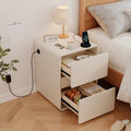 BOSHIRO 16″ Narrow Nightstand, Slim Bedside Tables for Small Bedroo, White