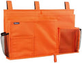 Surblue Caddy Hanging Organizer Bedside Storage Bag for Bunk and Hospital Beds, Orange, L