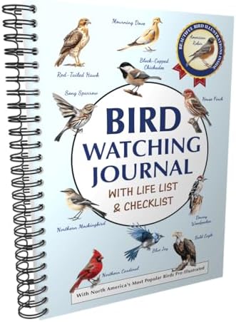 Bird Watching Journal with Life List & Checklist - Improve Your Observation Skills With This Birding Log Book With Illustrations of North America’s Most Common Birds. A Thoughtful Gift for Bird Lovers