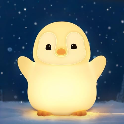 YuanDian Penguin Night Light, Cute Animal Themed Gifts for Adults and Teens. Decorate Bedrooms with Silicone Penguin Toy Nightlights, Christmas Birthday Gift for All