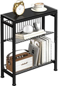 Narrow Side Table, 3-Tier End Table, Small Nightstand