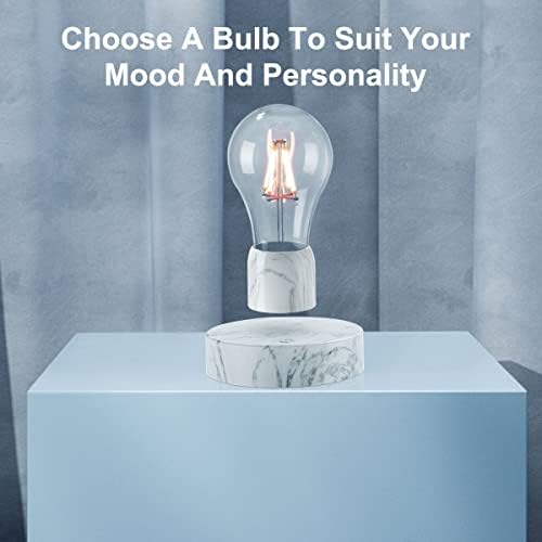 Magnetic Levitating Light Bulb Lamp, Floating LED Bulb Desk Lamp Levitation Rotating Bulb Light Decorative Night Lights for Home Office Decor, Toys Gifts, Cool Tech Gadgets
