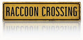 Rustic Farmhouse Metal Tin Sign, Raccoon Crossing Sign, Vintage Animal Road Signs for Porch, Yard, and Farmhouse, Animal Crossing Warning Signs, Perfect for Garden and Road, 15.7 x 3.9 inches